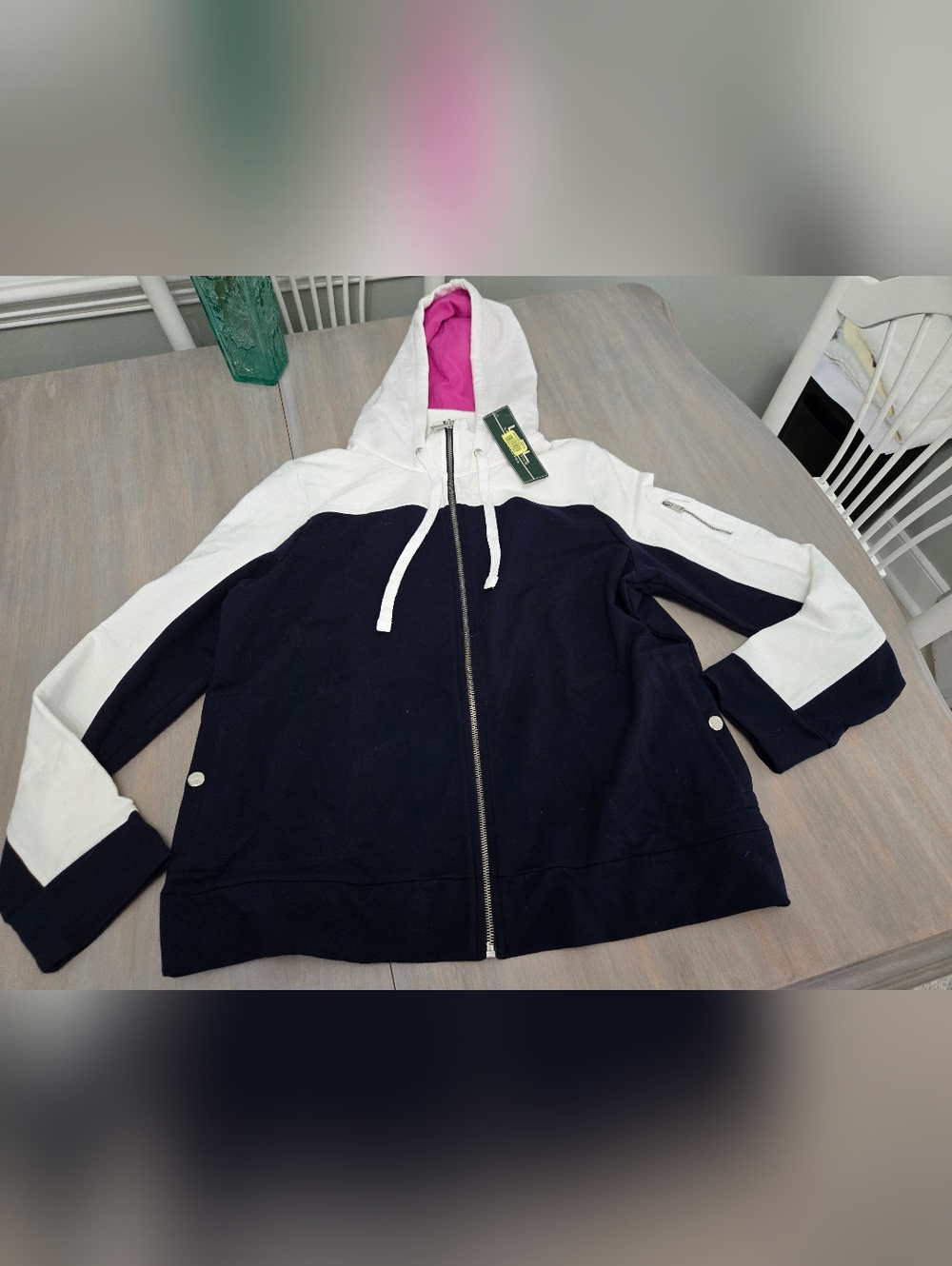 NWT Ralph Lauren Active Jacket Women's XL Navy Blue/White